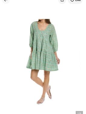 Pink Chicken Sage Green Floral Midi Dress